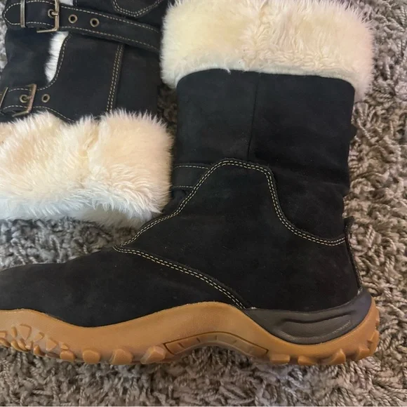 Salomon Women Lhasa Black Suede Fur Winter Snow Boots - Picture 9 of 16